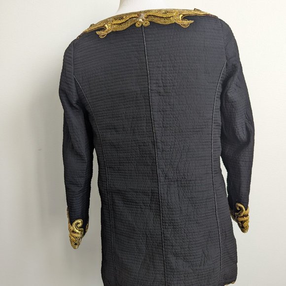 vintage embroidered black jacket gold embroidery hand made golden jeet - Picture 3 of 6
